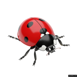Red and black ladybug on a white background png transparent background