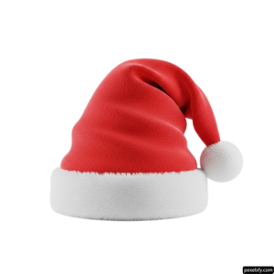 Red and white santa hat on a white background png transparent background
