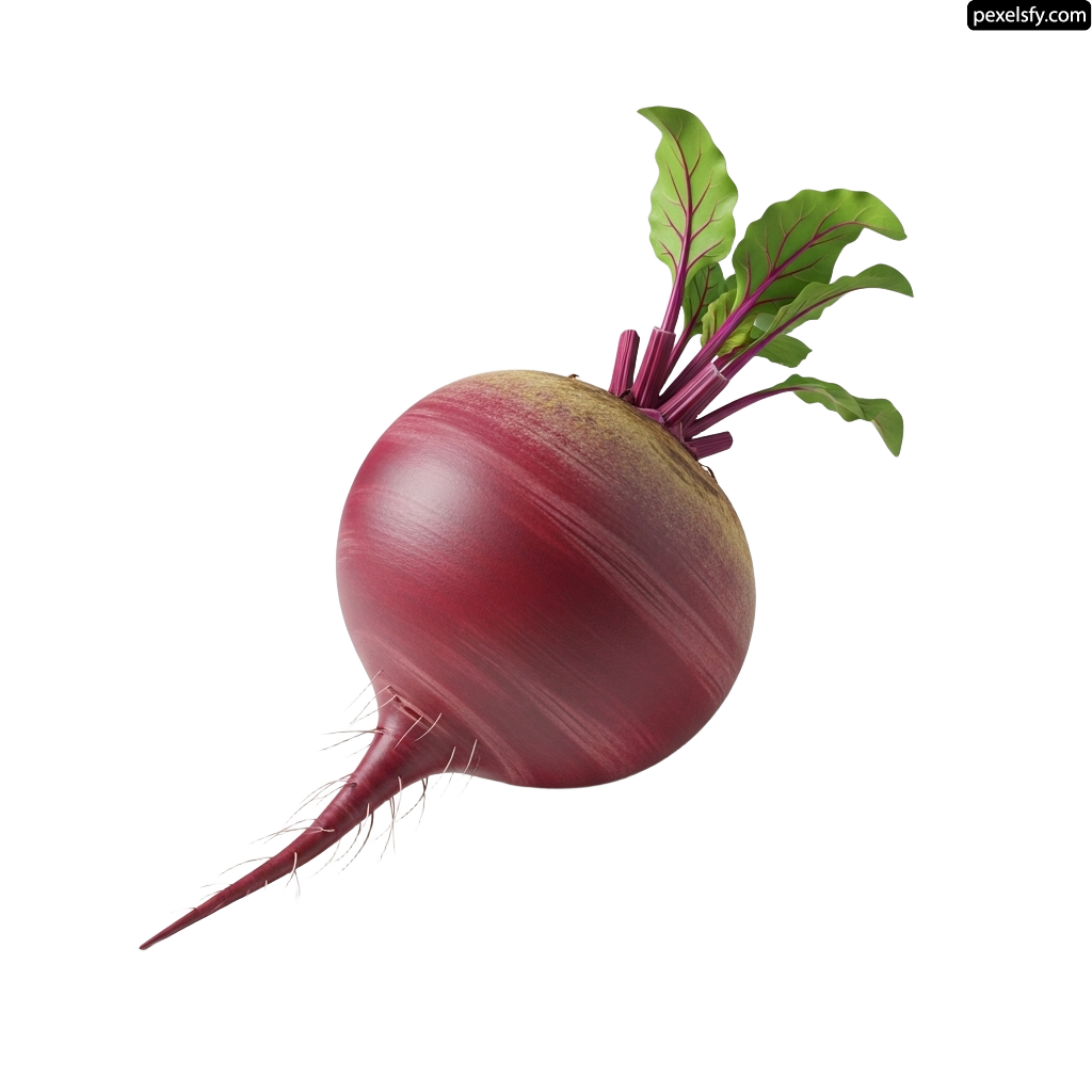 Red beet with green leaves on a white background png transparent background