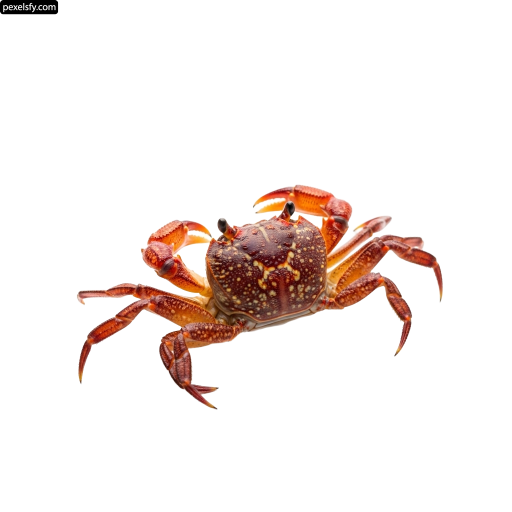 Red crab on a white background png transparent background