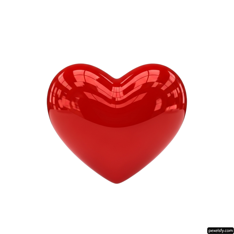 Red heart on a white background png transparent background