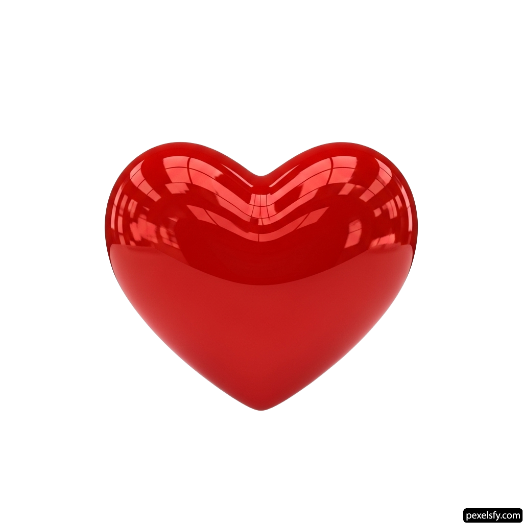 Red heart on a white background png transparent background