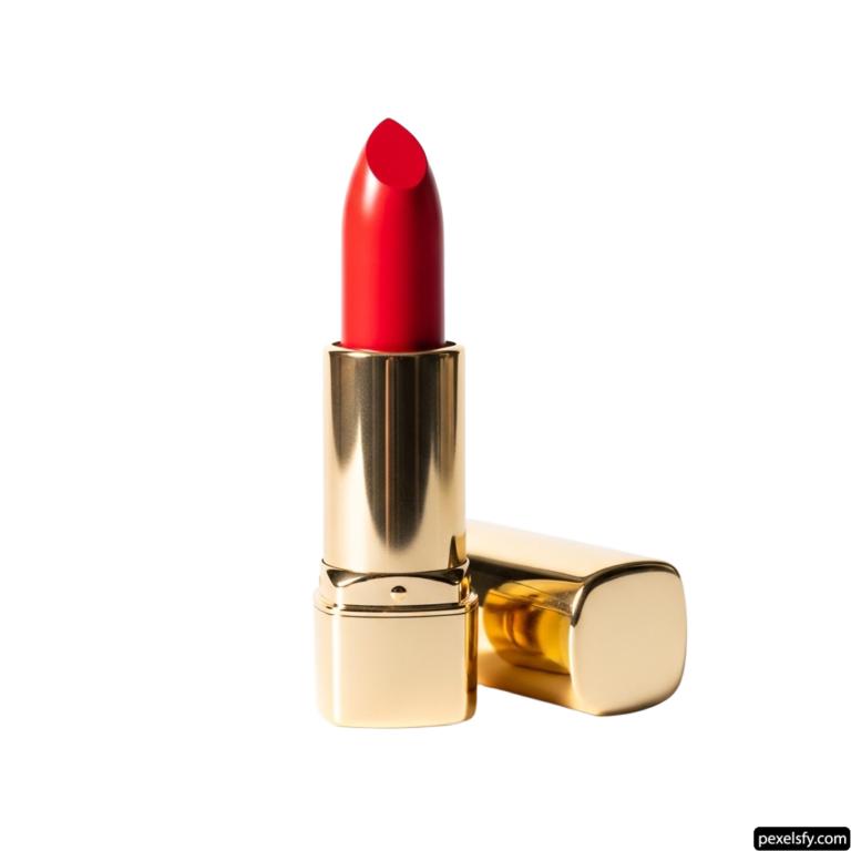 Red lipstick on a white background png transparent background