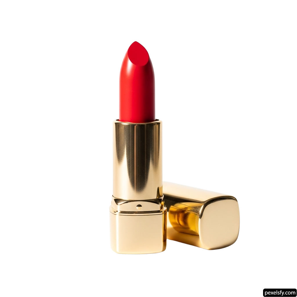 Red lipstick on a white background png transparent background