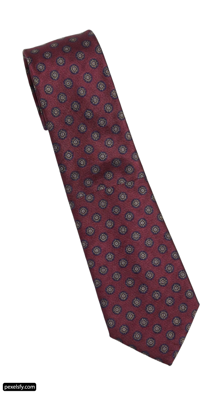 Red tie with a pattern on it png transparent background