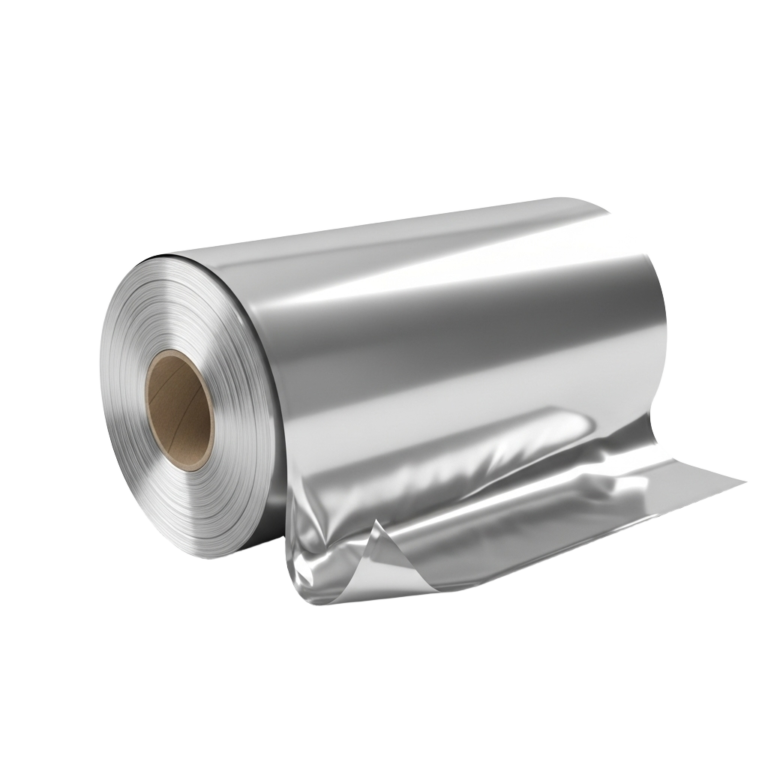 Roll of aluminum foil on a white background png transparent background