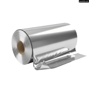 Roll of aluminum foil on a white background png transparent background