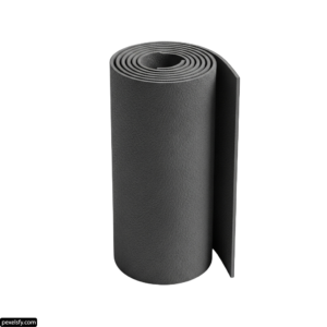 Roll of black yoga mat on a white background png transparent background