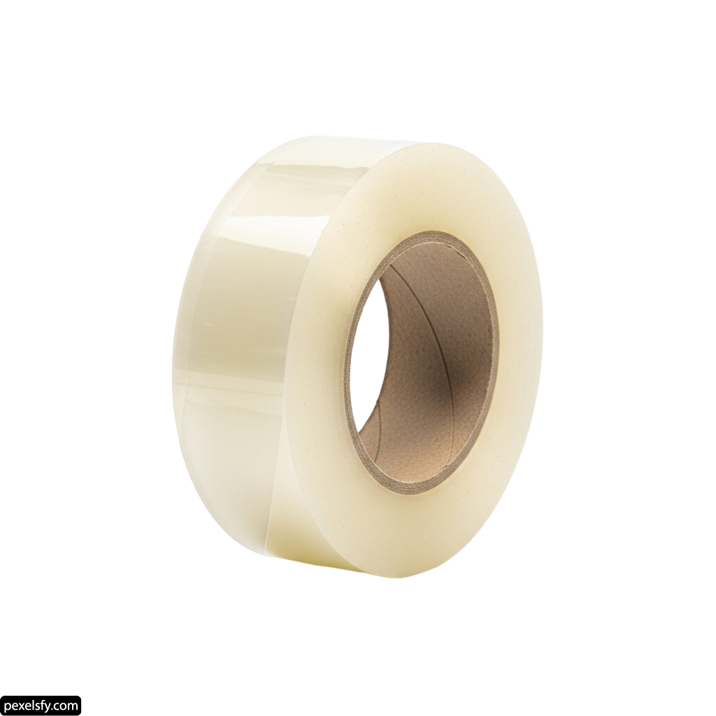 Roll of clear tape on a white background png transparent background