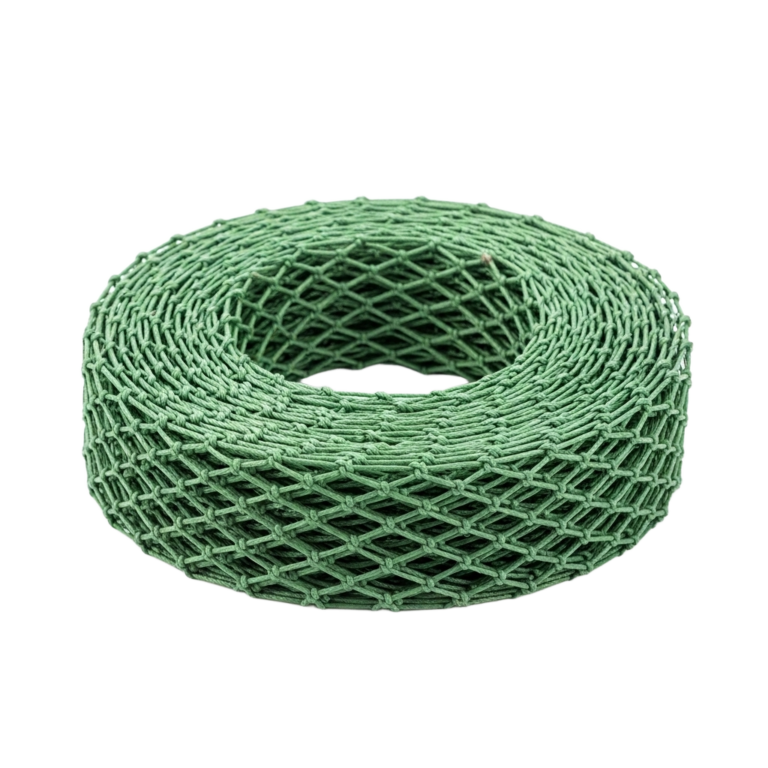 Roll of green netting on a white background png transparent background