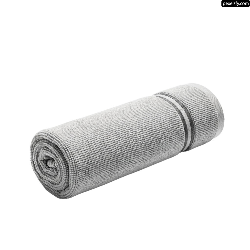 Rolled up yoga mat on a white background png transparent background