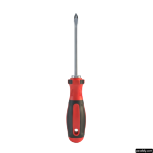 Screwdriver with a red handle on a white background png transparent background