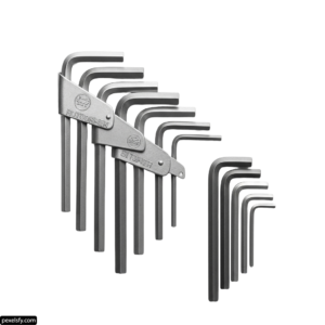 Set of hex wrenches on a white background png transparent background