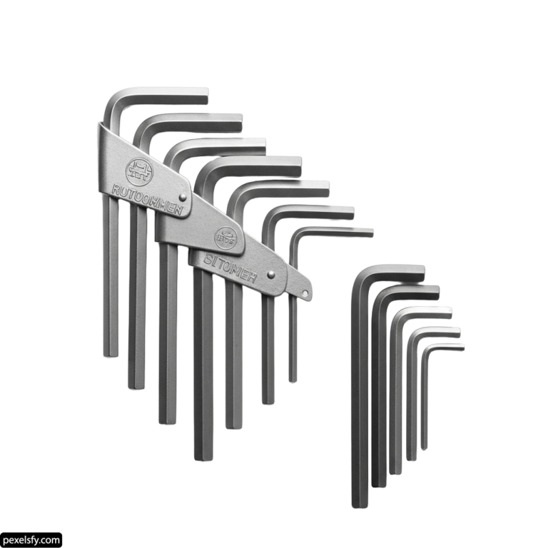 Set of hex wrenches on a white background png transparent background