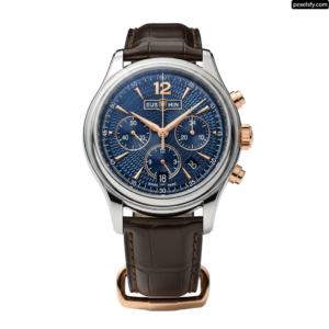 Silver and rose gold watch with a blue dial png transparent background