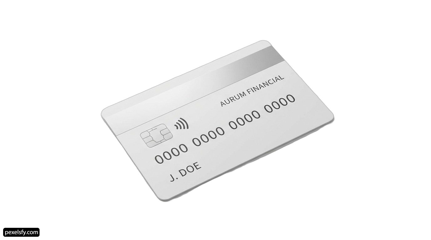 Silver credit card on a white background png transparent background
