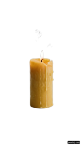 Single yellow candle on a white background png transparent background