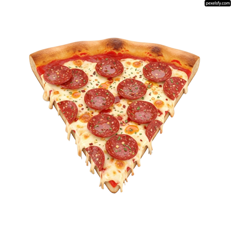 Slice of pepperoni pizza on a white background png transparent background