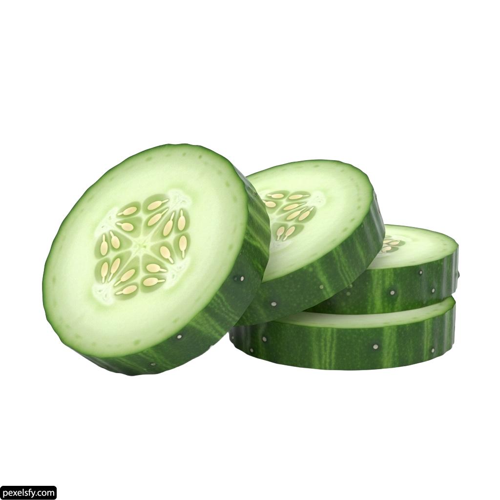Sliced cucumber on a white background png transparent background