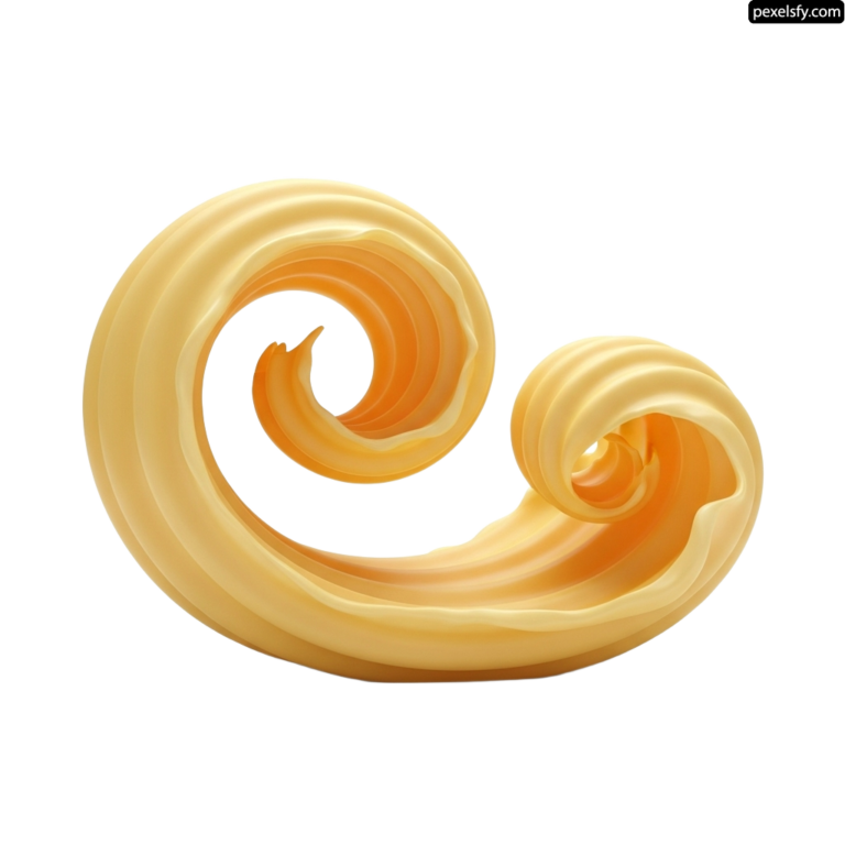 Spiral of orange liquid on a white background png transparent background