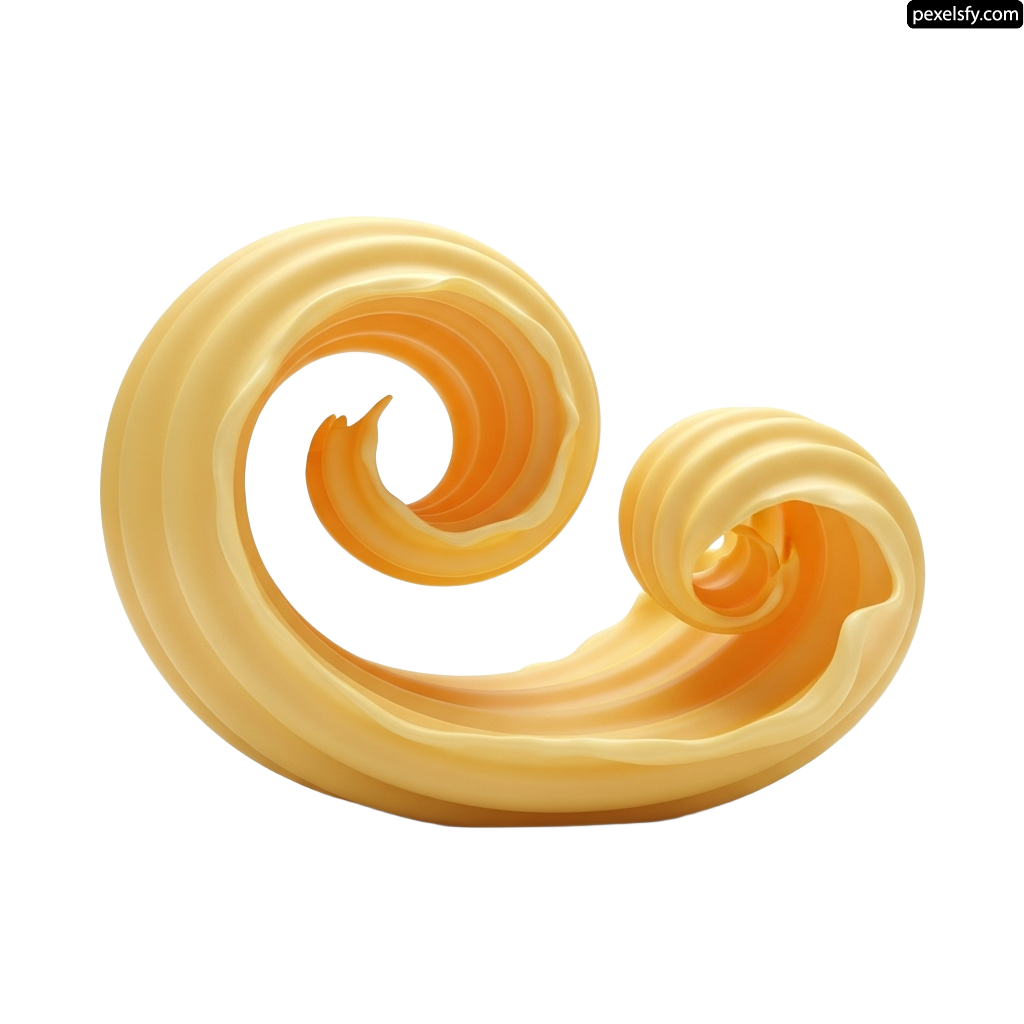 Spiral of orange liquid on a white background png transparent background