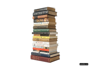 Stack of books sitting on top of each other png transparent background