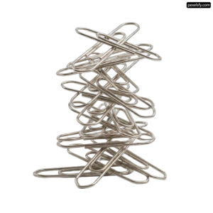 Stack of paper clips on a white background png transparent background