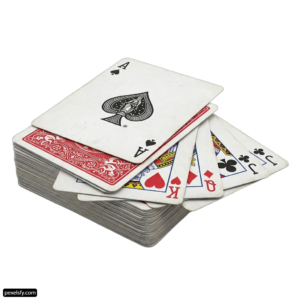 Stack of playing cards sitting on top of each other png transparent background
