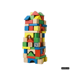 Stack of wooden blocks with numbers on them png transparent background