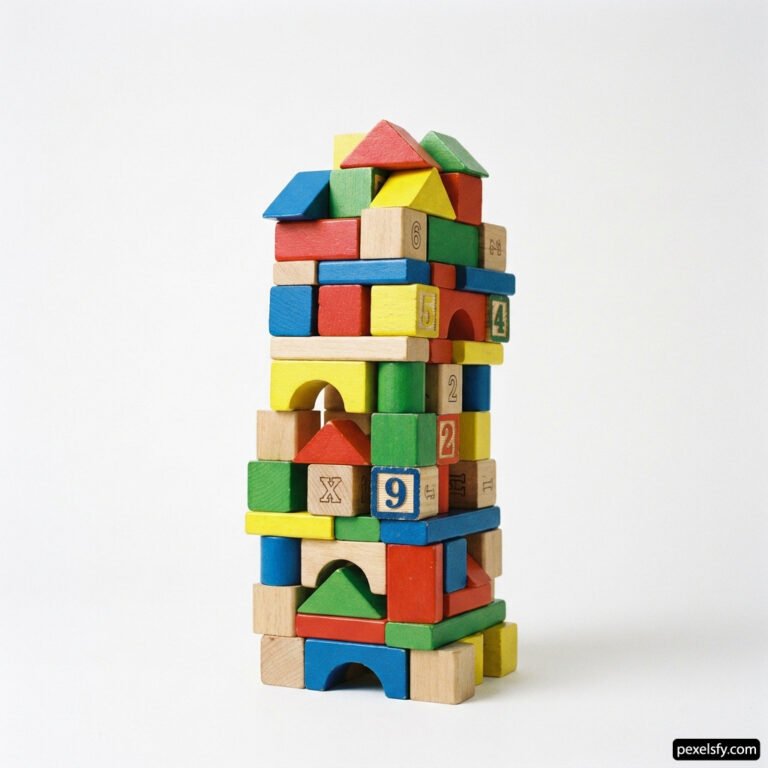 Stack of wooden blocks with numbers on them