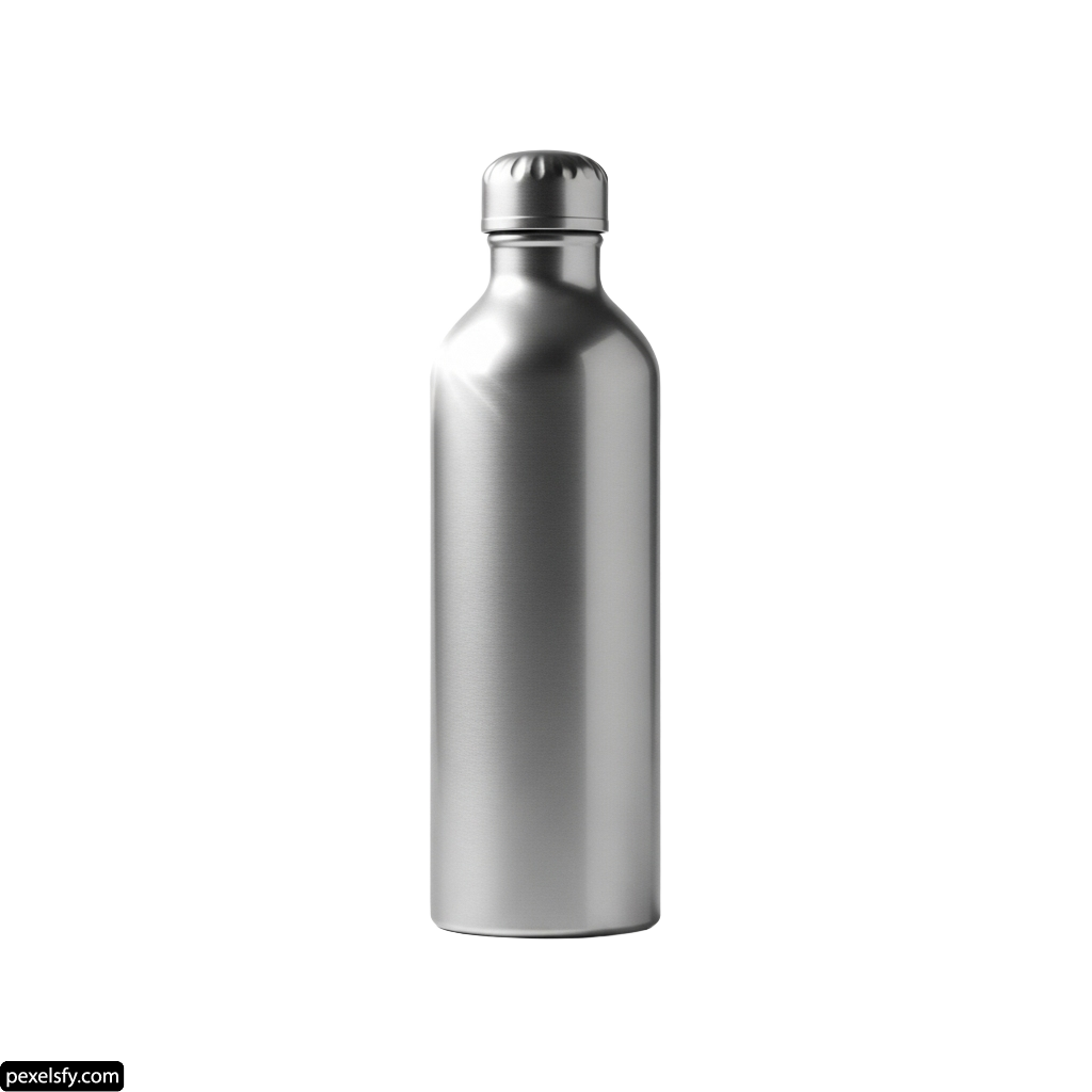 Stainless steel water bottle on a white background png transparent background