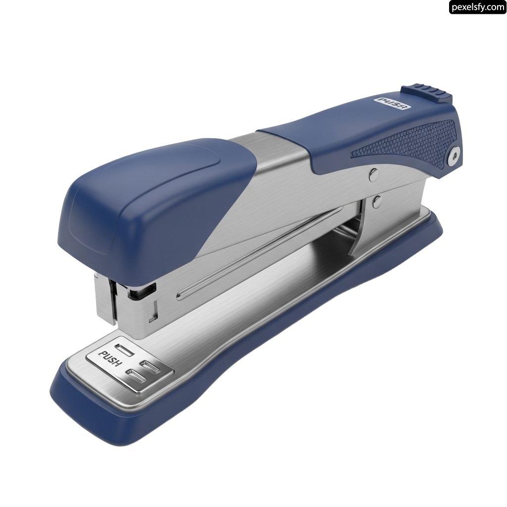 Stapler on a white background with a blue handle png transparent background