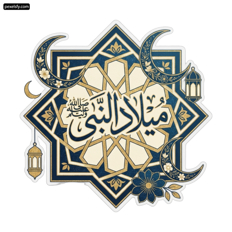 Sticker with arabic calligraphy on a white background png transparent background