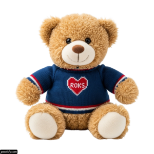 Teddy bear wearing a sweater with a heart on it png transparent background