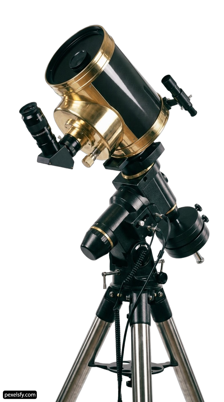Telescope on a tripod on a white background png transparent background