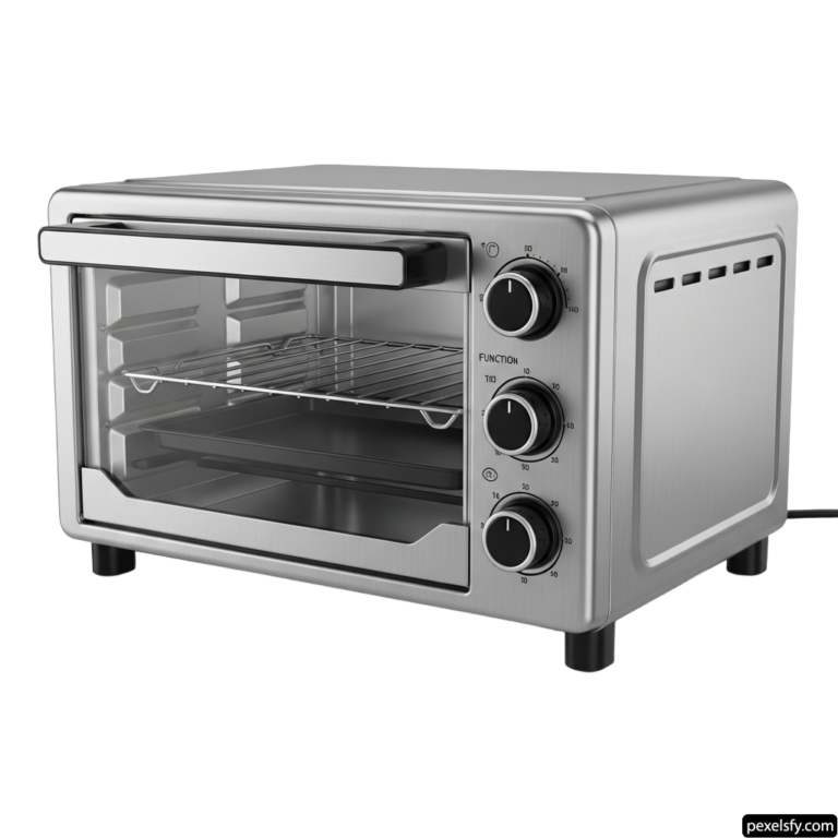 Toaster oven sitting on top of a white surface png transparent background