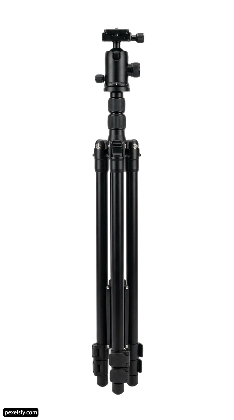 Tripod with a ball head on a white background png transparent background