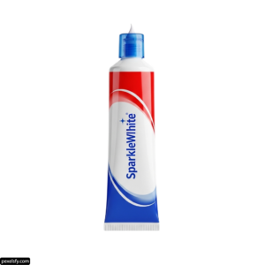 Tube of toothpaste sitting on top of a white surface png transparent background