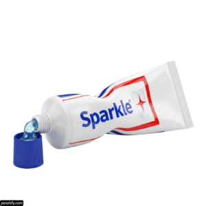 Tube of toothpaste with a blue cap on it png transparent background
