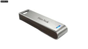 Usb stick with a blue light on it png transparent background