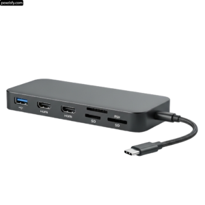 Usb-c hub with a cable connected to it png transparent background