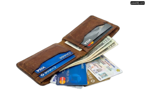 Wallet filled with credit cards and money png transparent background