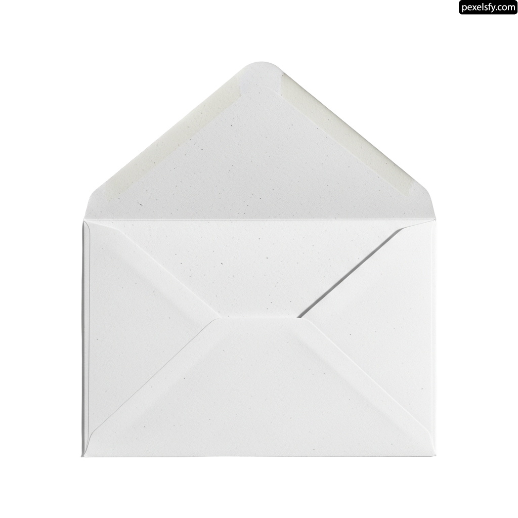 White envelope on a white background png transparent background