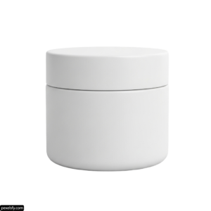 White jar with a lid on a white background png transparent background