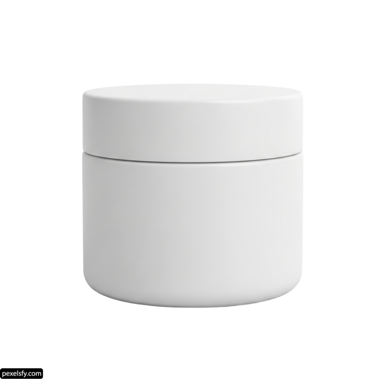 White jar with a lid on a white background png transparent background