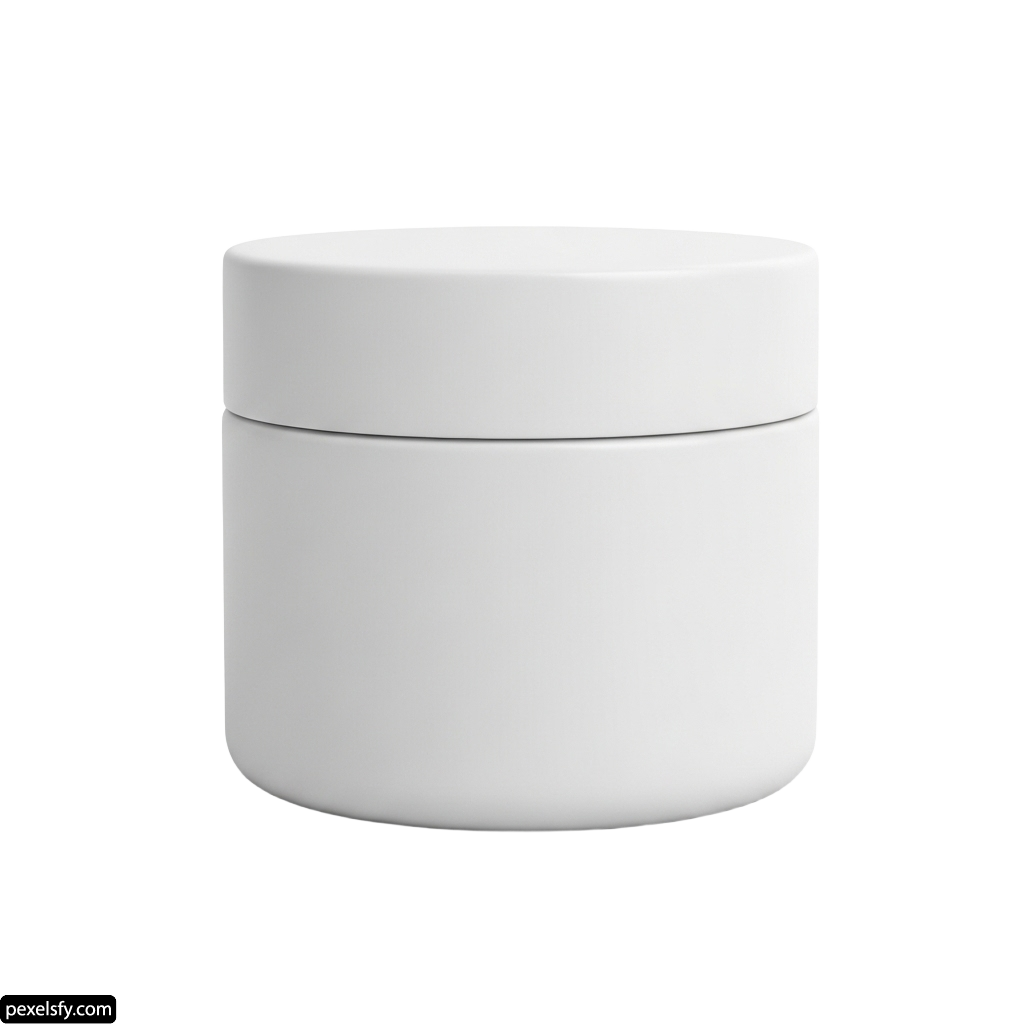 White jar with a lid on a white background png transparent background