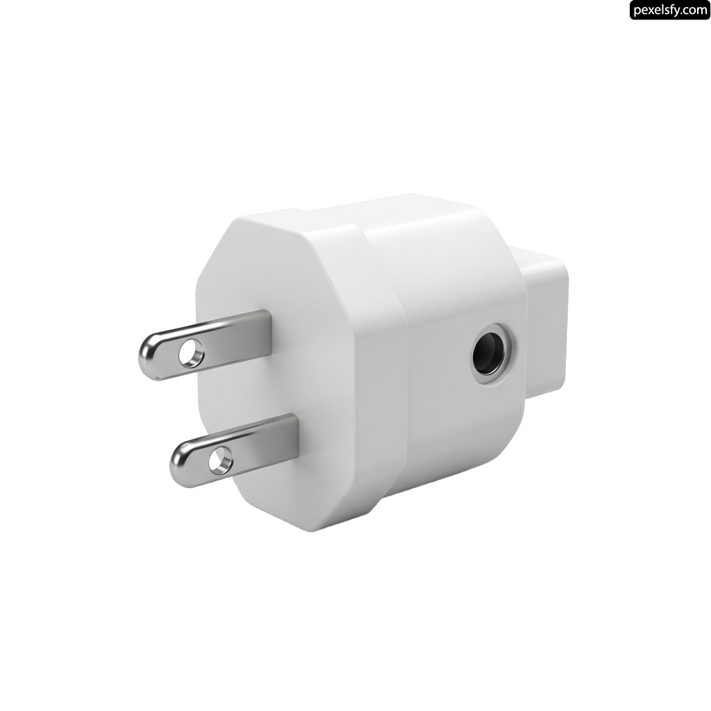 White power adapter on a white background png transparent background