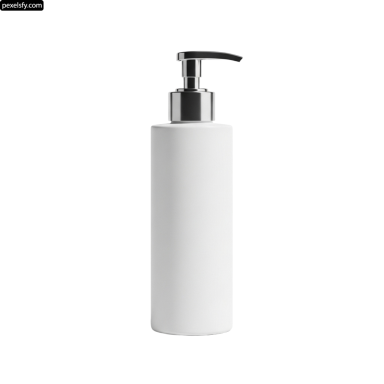 White soap dispenser on a white background png transparent background