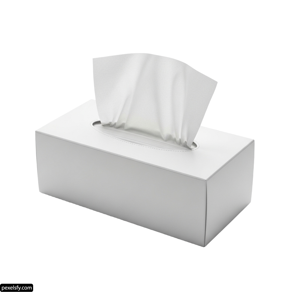 White tissue box on a white background png transparent background