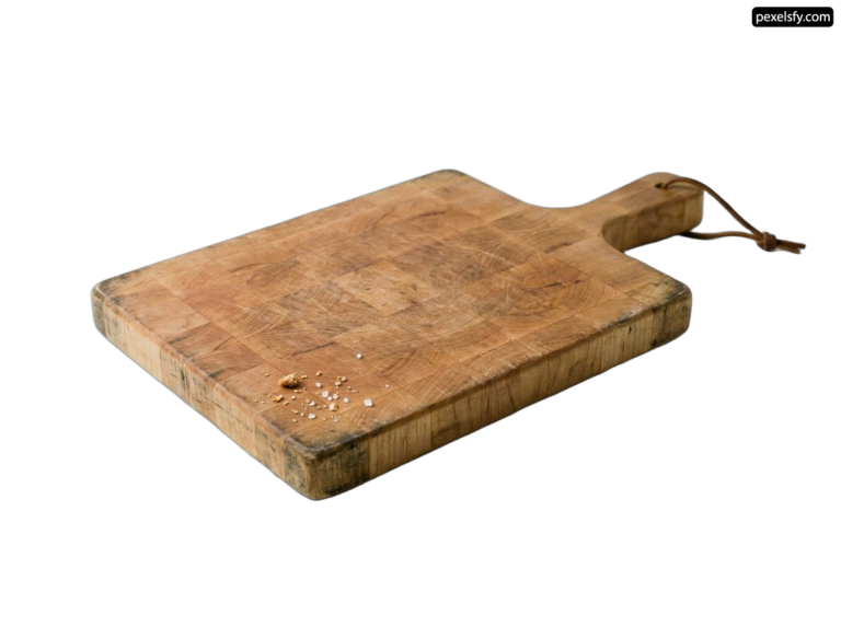 Wooden cutting board with a string attached to it png transparent background
